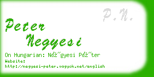 peter negyesi business card